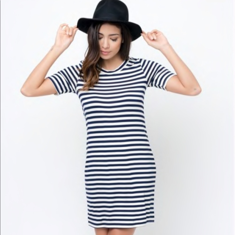 Navy and white dress